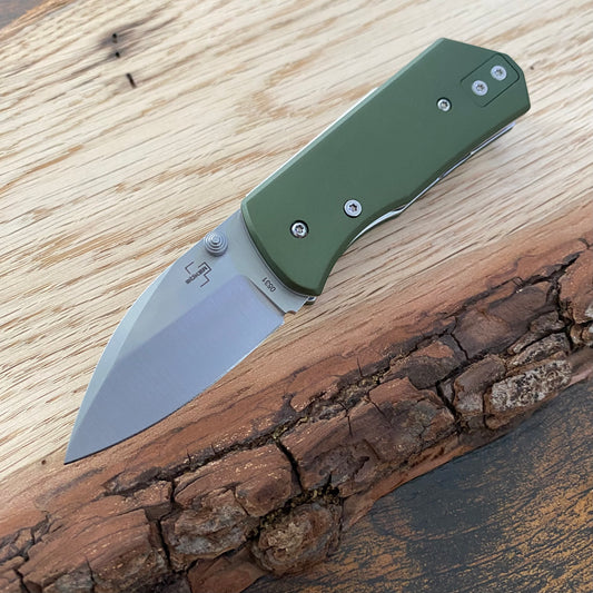 Taschenmesser Lefti aus Aluminium grün.