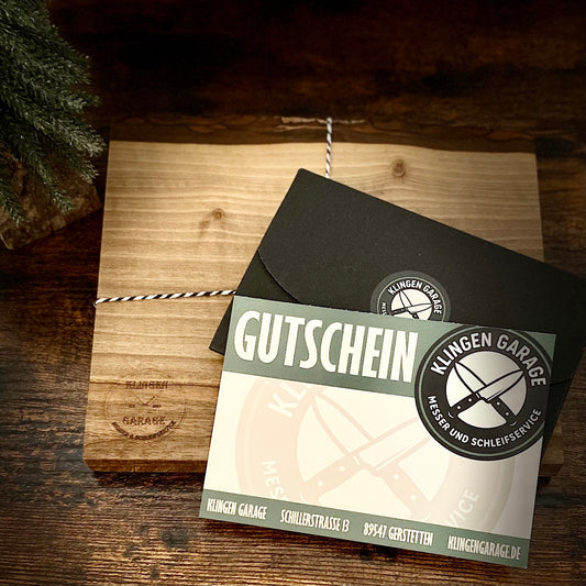 Gutschein für ein Messer
Gutschein
Messergutschein
Geschenkidee