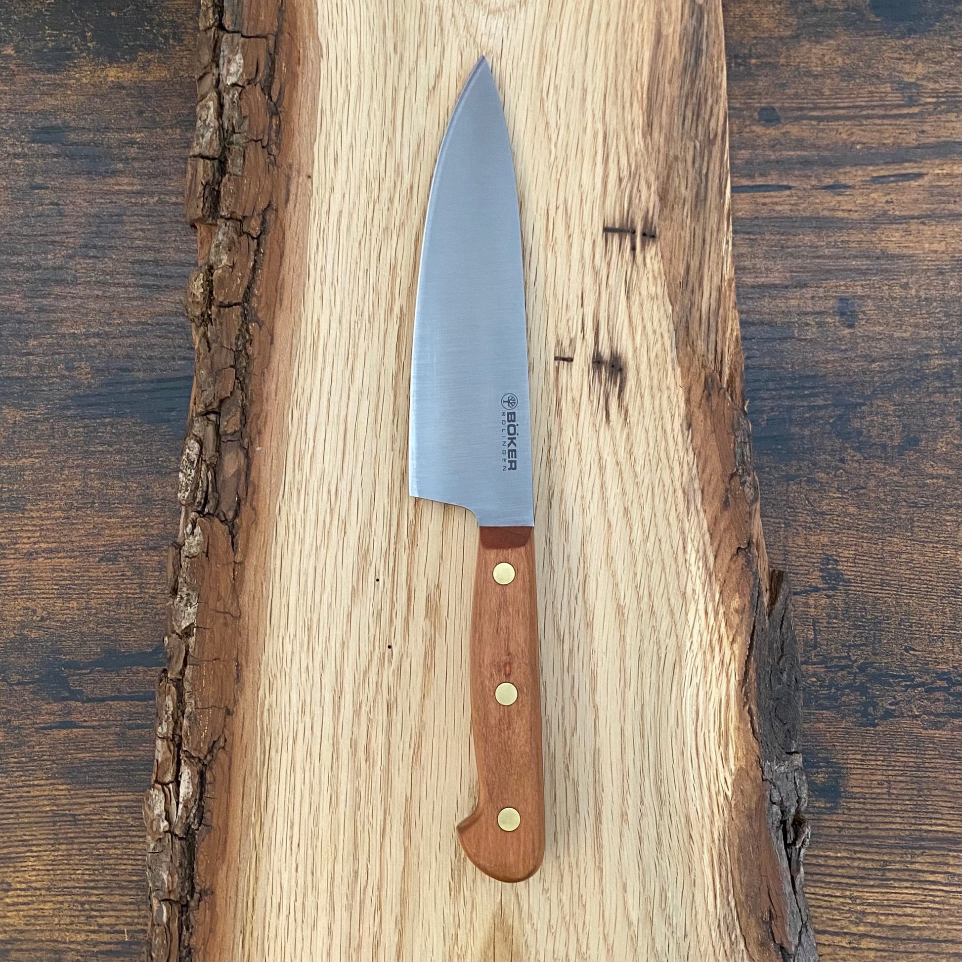 Chefmesser klein Böker Cottage Craft, Kohlenstoffstahl und Pflaumenholz