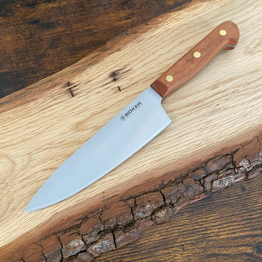Chefmesser klein Böker Cottage Craft, Kohlenstoffstahl und Pflaumenholz